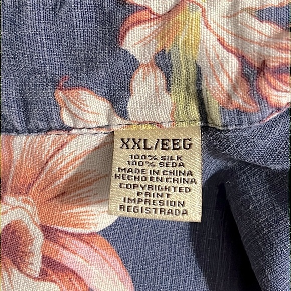 Jamaica Jaxx Hawaiian Floral Leaf Print Shirt 100% Silk Mens XXL Wooden Buttons - Picture 6 of 6